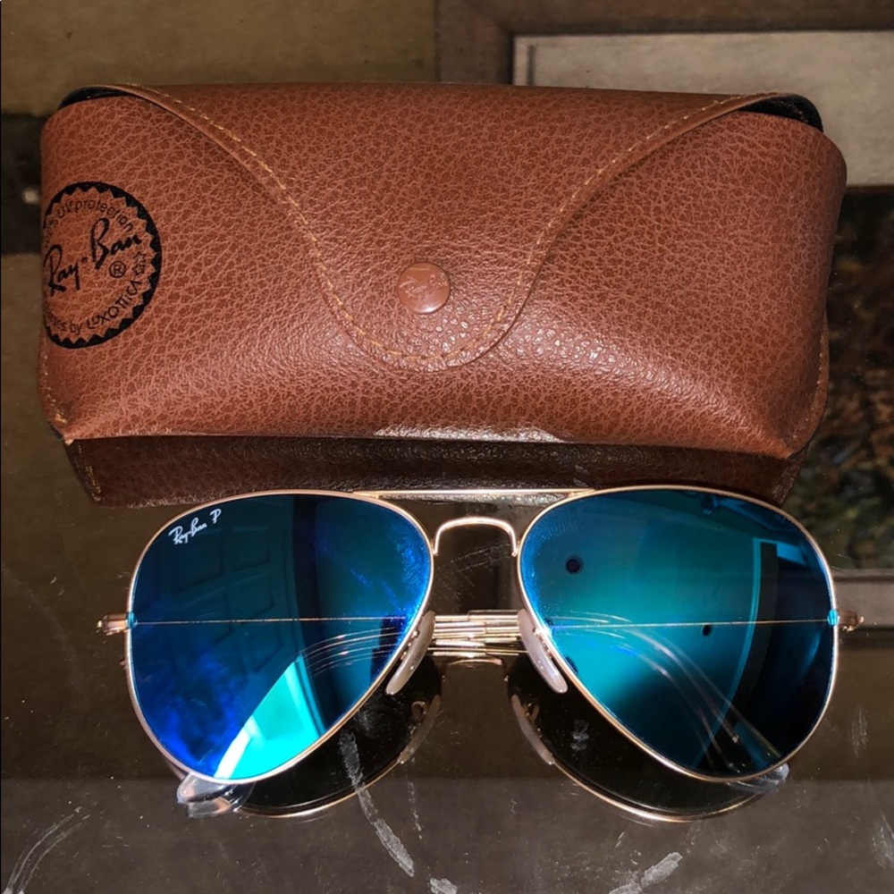 Polarized Blue Reflective Ray Band Aviators
